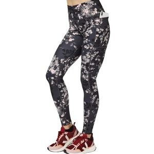 Sweaty Betty The Super Sculpt ⅞ Leggings Grey‎ Pink Floral Size Small